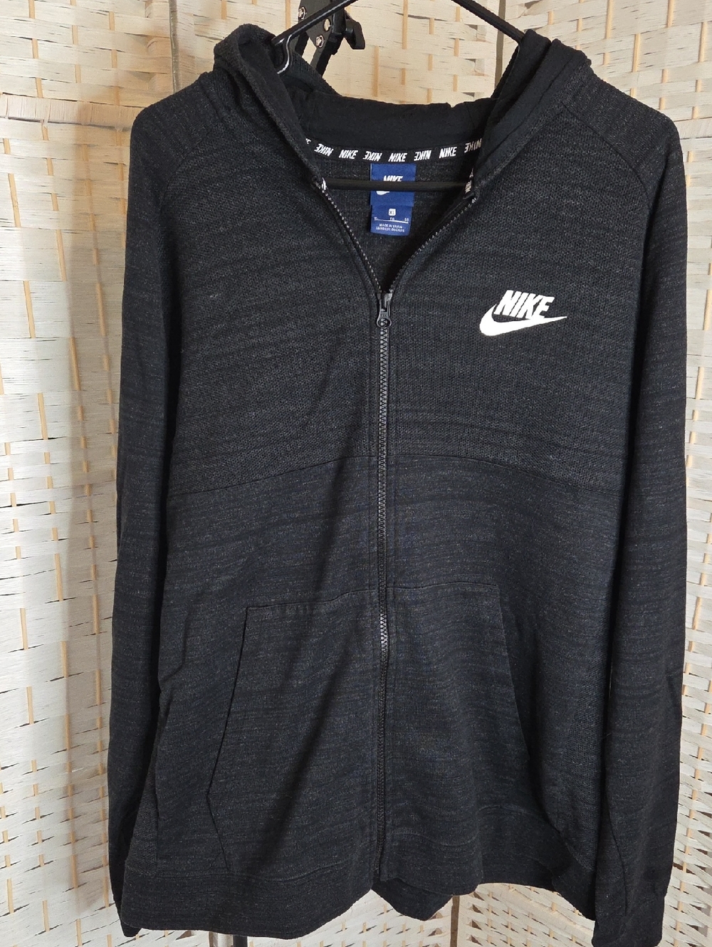 Nike Men’s Charcoal Black Full-Zip Hooded Jacket